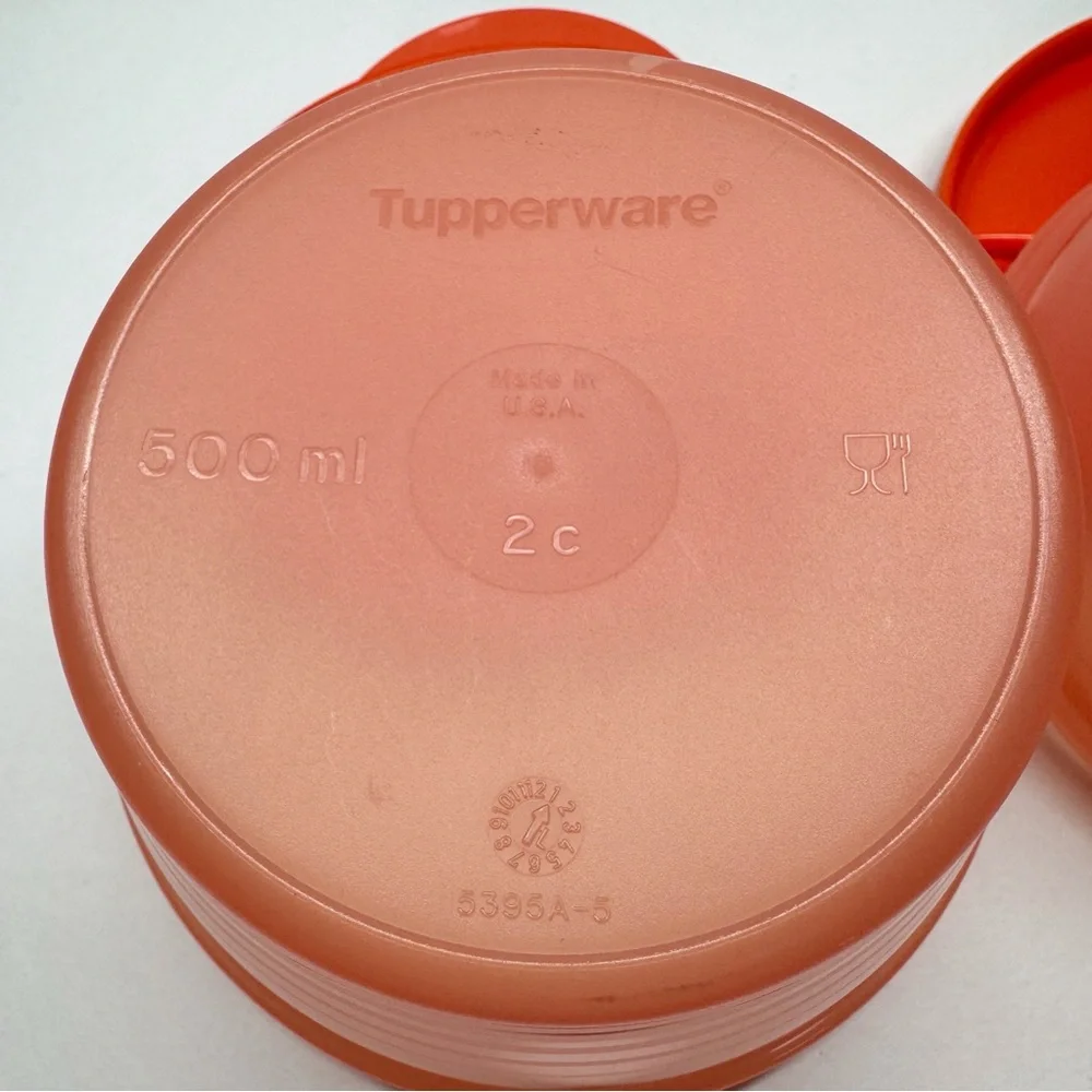 Tupperware Duo Bowl Set with Lids Orange